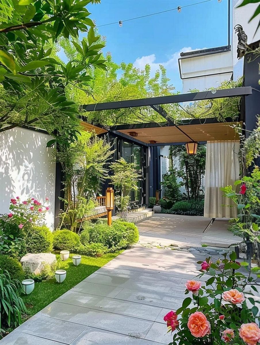 Sân vườn hiện đại sau nhà - zion's